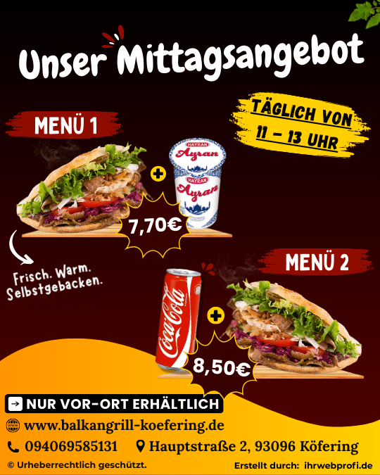 balkangrill-koefering-Mittagsmenue-Döner-mit-Getränk